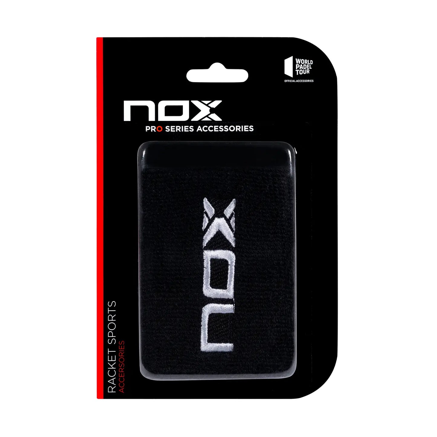 MUÑEQUERA NOX NEGRO LOGO BLANCO