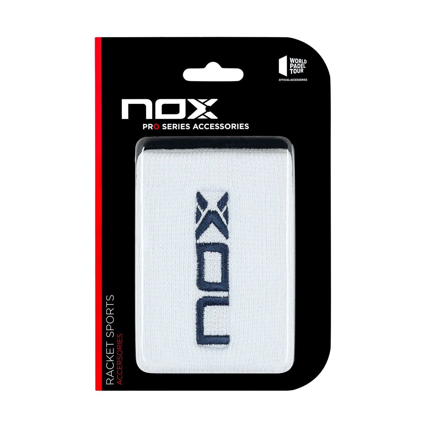 MUÑEQUERA NOX BLANCO LOGO AZUL